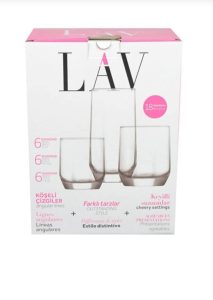 خرید ست ۱۸ پارچه لیوان LAV – کیفیت و زیبایی در آشپزخانه شما