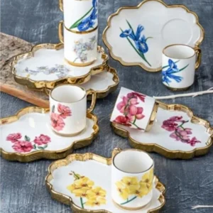 ست فنجان قهوه خوری آجار پلاس مدل  Flower Pattern